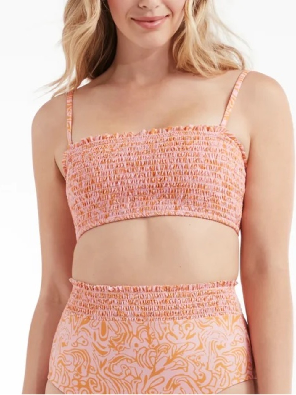 NWT Hermoza Hanna Smocked Bikini Top Sz. 12